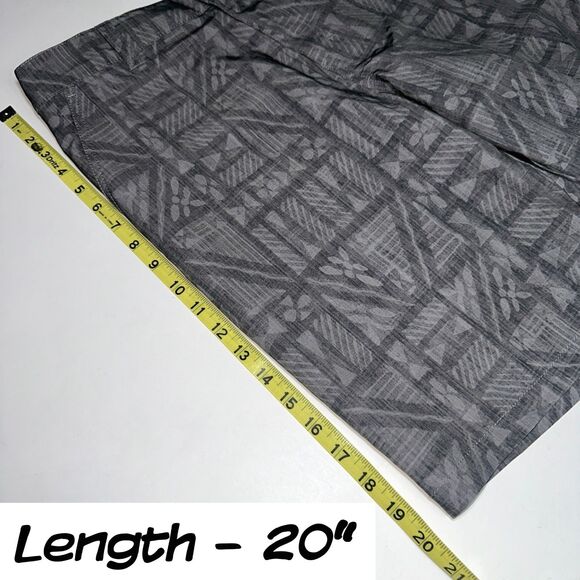Crazy Shirts Hawaii Hybrid Shorts Mens Sz 32-33 Gray Geometric Coconut Polyester - Picture 7 of 10